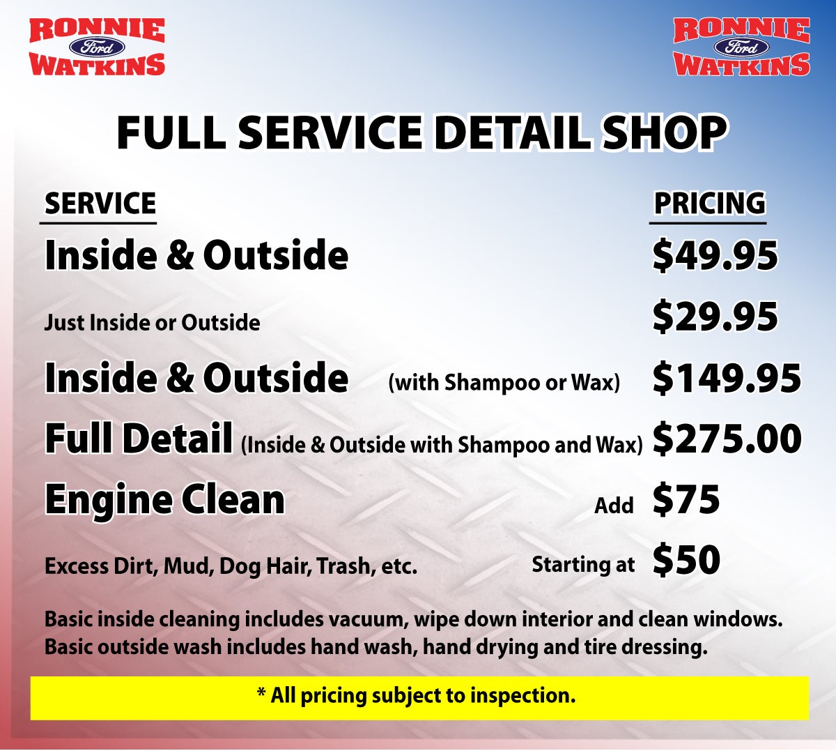 Detail Shop at Ronnie Watkins Ford in Gadsden AL